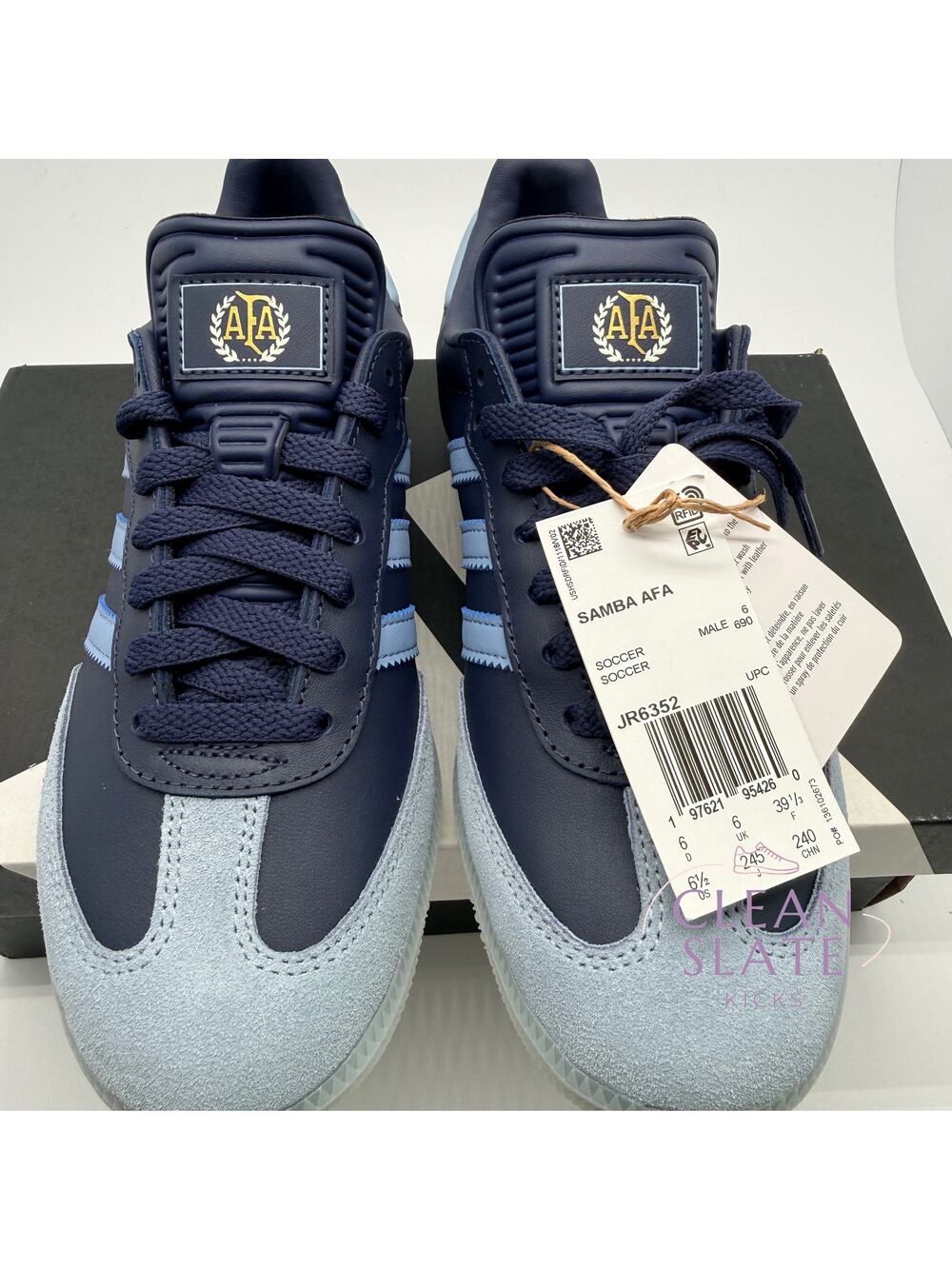 Adidas Samba AFA Argentina 50th JR6352 Shadow Navy Gold Men's 6.5 NIB
